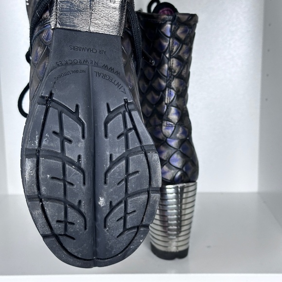New Rock Mermaid Scales Purple ankle boots - Picture 7 of 9